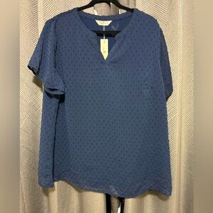 Chic Navy Women's Blouse By Agnes Orinda, 2X